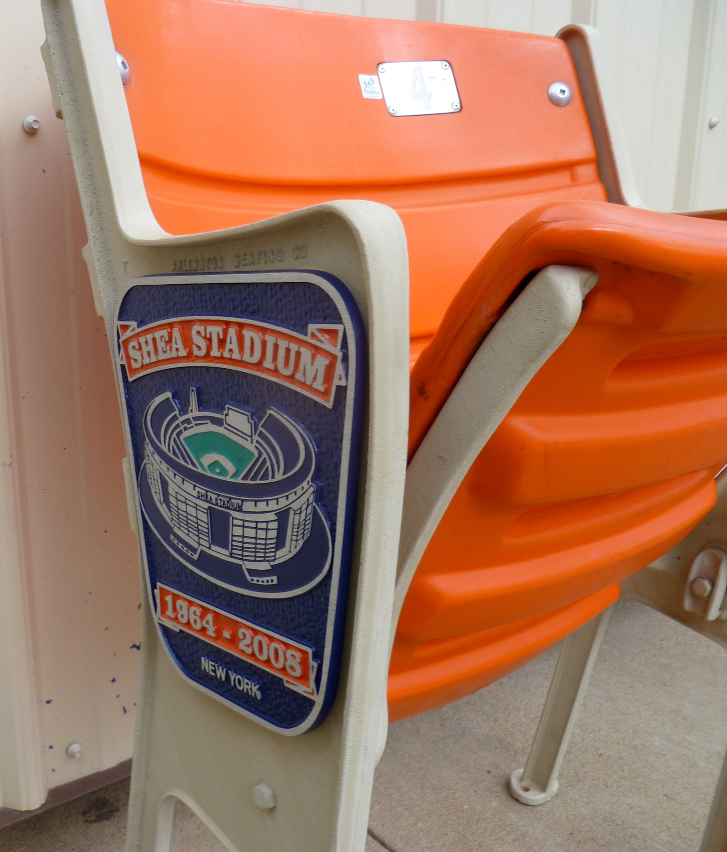 Shea Stadium Seats with Commemorative Medallion Logo Ends